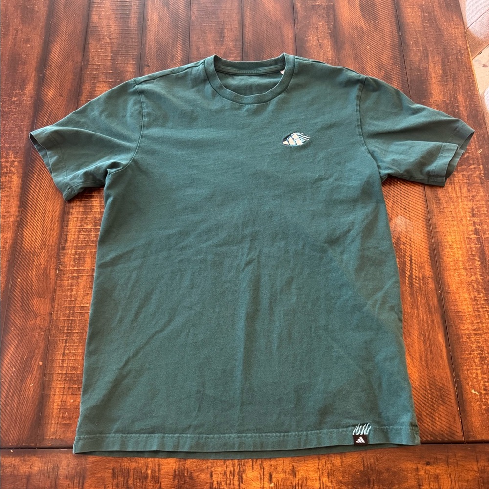 Adidas Men's Green Graphic Crewneck T-Shirt